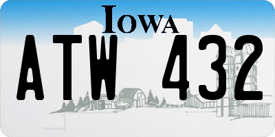 IA license plate ATW432