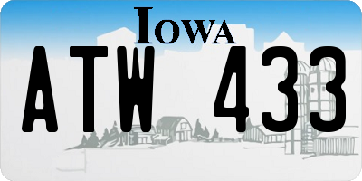 IA license plate ATW433