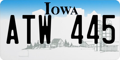 IA license plate ATW445