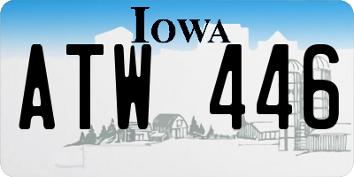 IA license plate ATW446