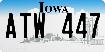 IA license plate ATW447