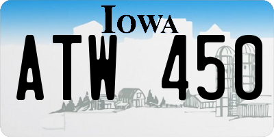 IA license plate ATW450