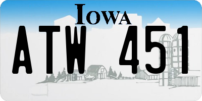 IA license plate ATW451
