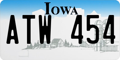 IA license plate ATW454