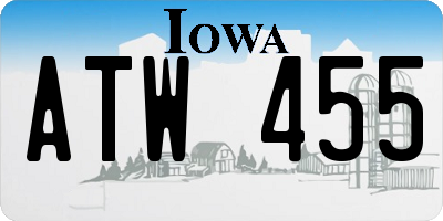 IA license plate ATW455