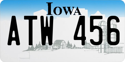 IA license plate ATW456