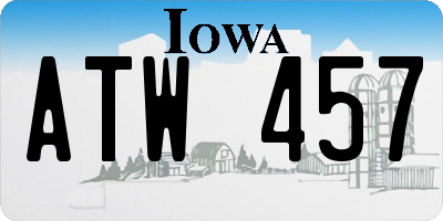IA license plate ATW457