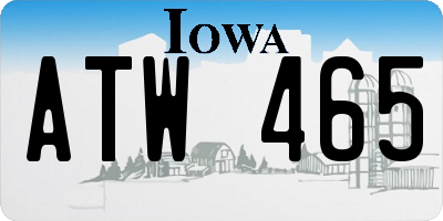 IA license plate ATW465