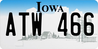 IA license plate ATW466