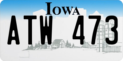 IA license plate ATW473