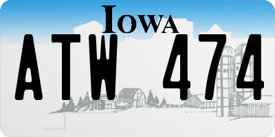 IA license plate ATW474