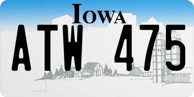 IA license plate ATW475