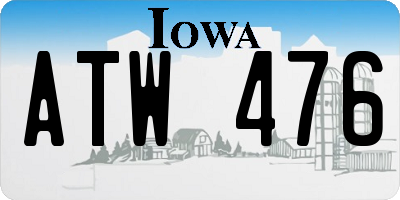IA license plate ATW476