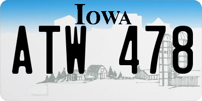 IA license plate ATW478