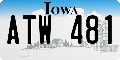 IA license plate ATW481