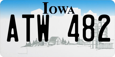 IA license plate ATW482