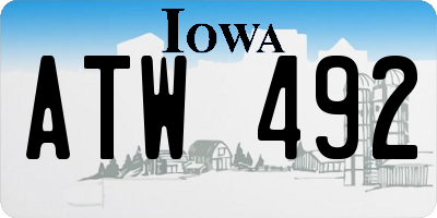 IA license plate ATW492