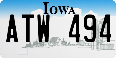 IA license plate ATW494