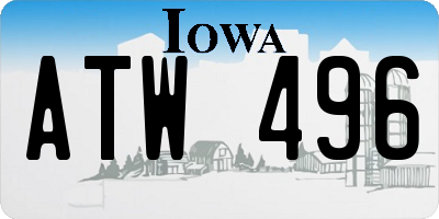 IA license plate ATW496
