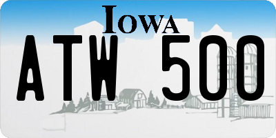 IA license plate ATW500