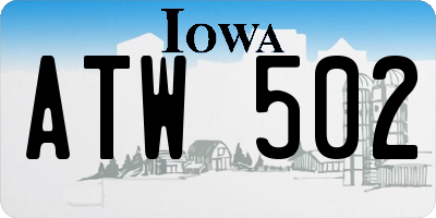 IA license plate ATW502
