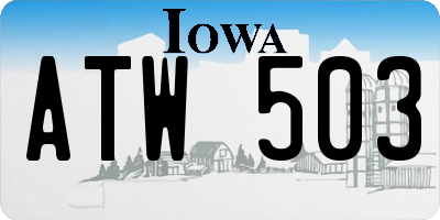 IA license plate ATW503