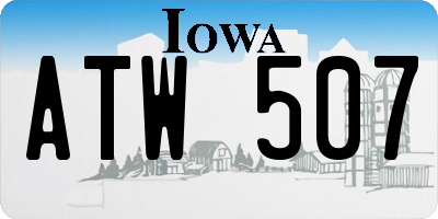 IA license plate ATW507