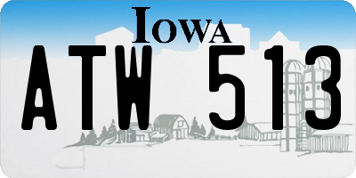 IA license plate ATW513