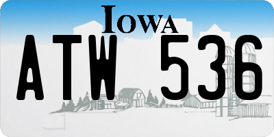 IA license plate ATW536