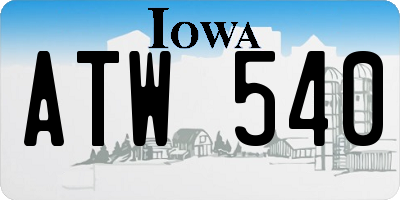 IA license plate ATW540