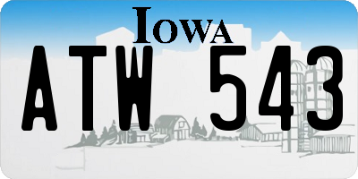 IA license plate ATW543