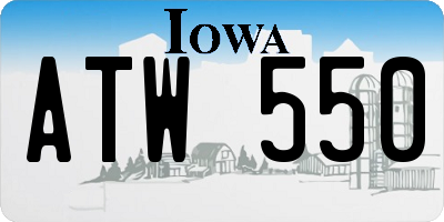 IA license plate ATW550