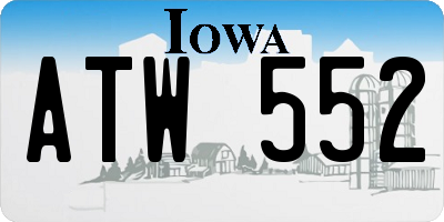IA license plate ATW552