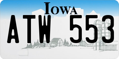 IA license plate ATW553
