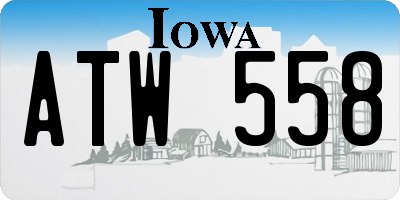 IA license plate ATW558