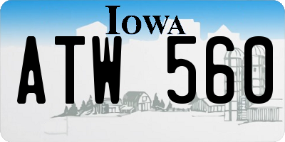 IA license plate ATW560