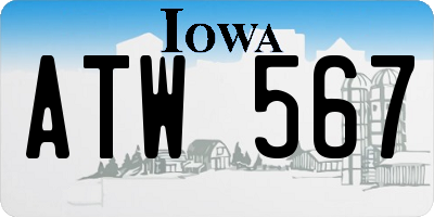 IA license plate ATW567