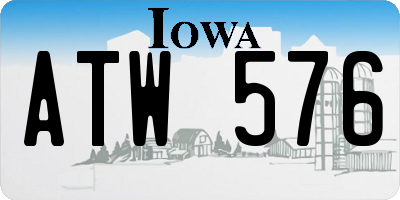 IA license plate ATW576