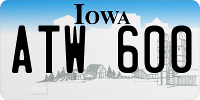 IA license plate ATW600