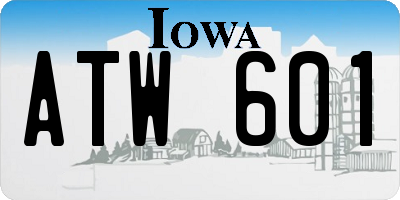 IA license plate ATW601
