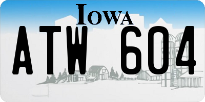 IA license plate ATW604