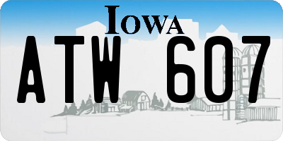 IA license plate ATW607