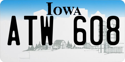 IA license plate ATW608