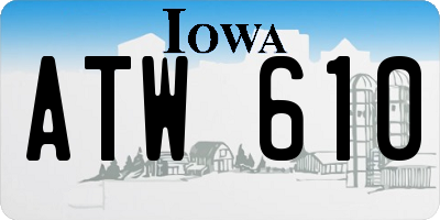 IA license plate ATW610