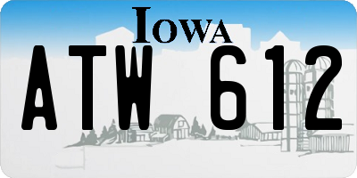 IA license plate ATW612
