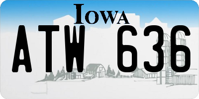 IA license plate ATW636