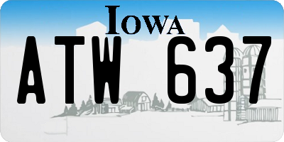 IA license plate ATW637