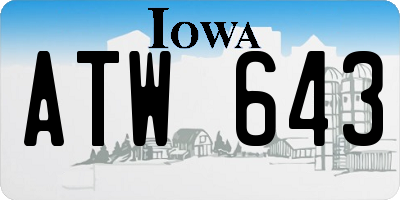 IA license plate ATW643