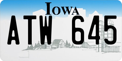 IA license plate ATW645