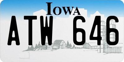 IA license plate ATW646